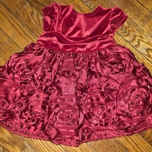 Koala Kids Deep Red Rosette Party Dress